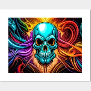 Robot Skull Colors Posters and Art